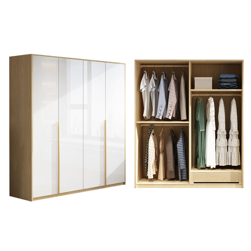 Contemporary Storage Cabinet Engineered Wood Wardrobe Armoire