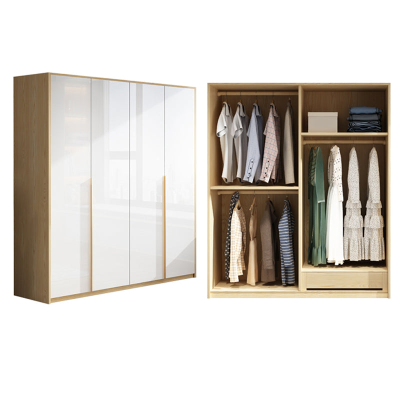 Contemporary Storage Cabinet Engineered Wood Wardrobe Armoire