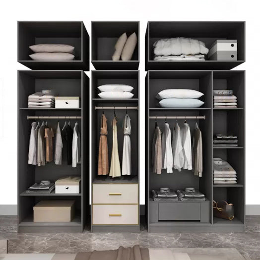 Wooden Wardrobe Cabinet with Soft Close Doors Hinged Wardrobe Armoire