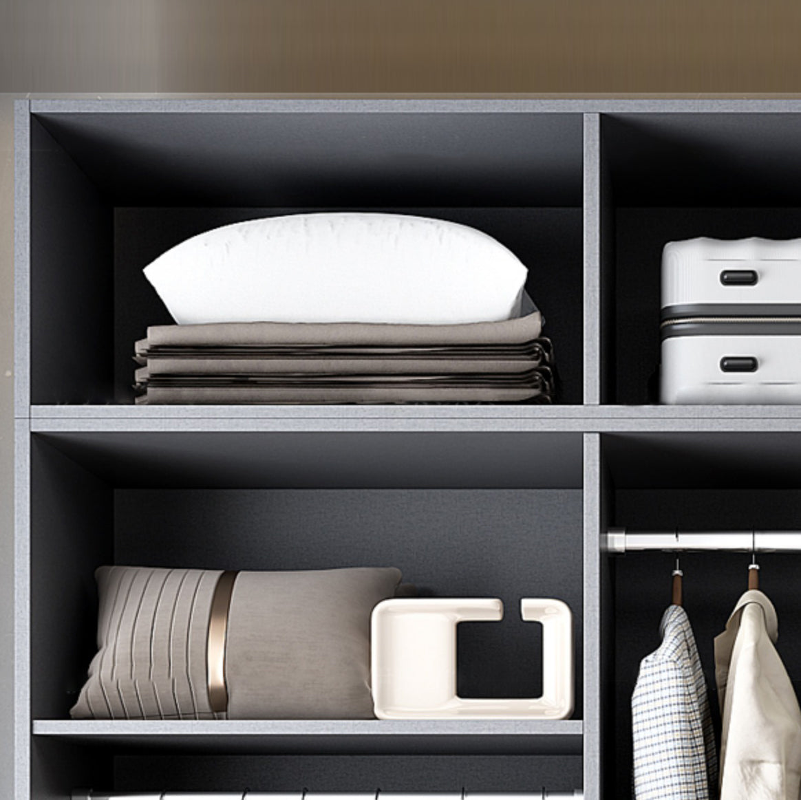 Contemporary Wooden Wardrobe Soft Close Door Wardrobe Closet