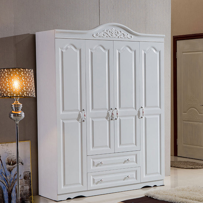 Bedroom Hinged Door Storage Cabinet Manufactured Wood Victorian Cabinet with Drawers