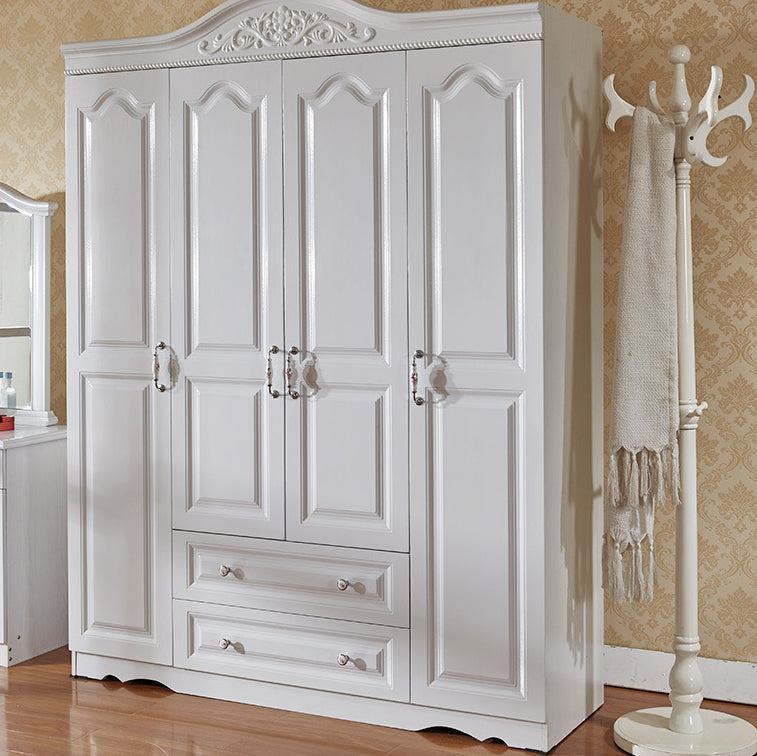 Bedroom Hinged Door Storage Cabinet Manufactured Wood Victorian Cabinet with Drawers