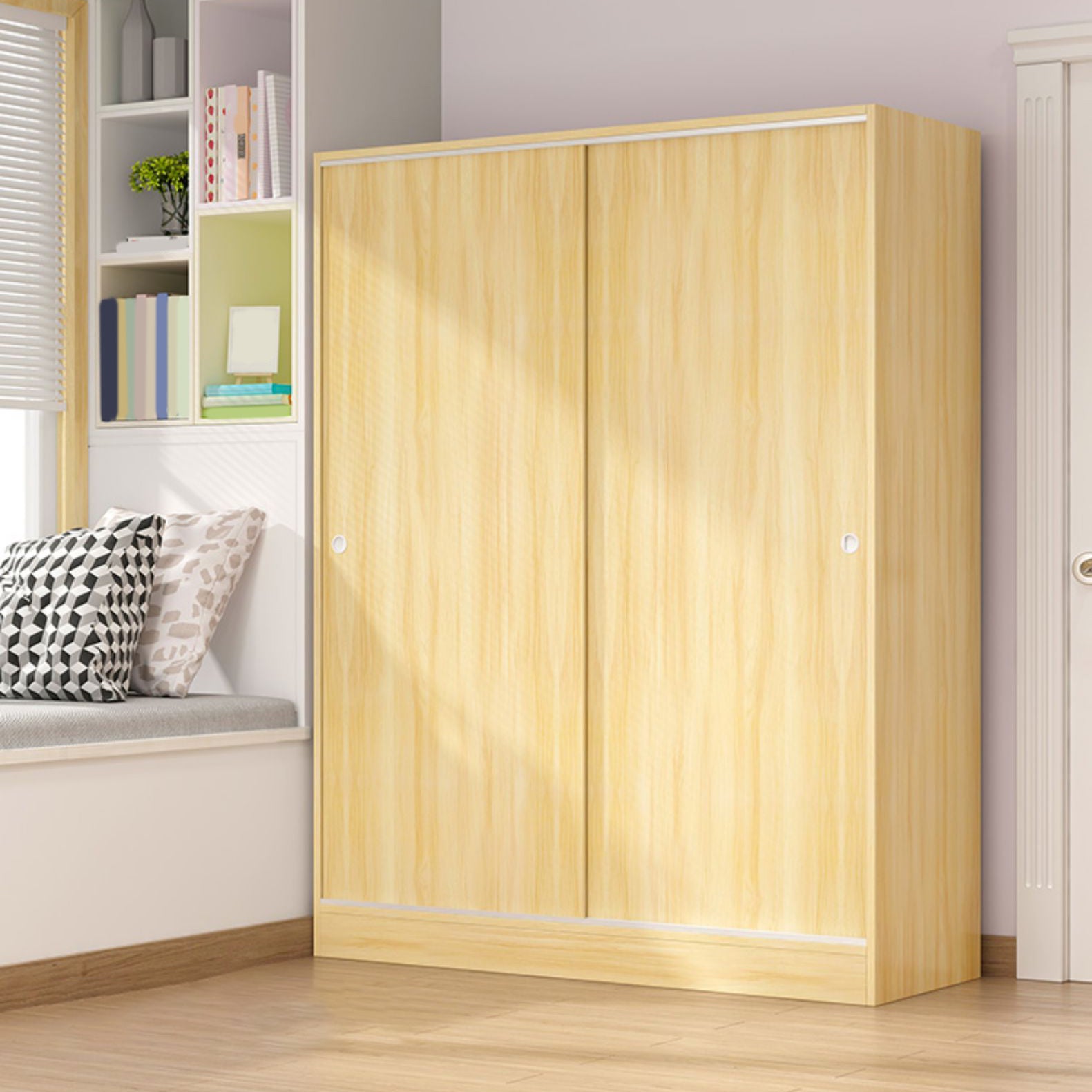 Contemporary Wardrobe Cabinet Sliding Storage Cabinet for Home