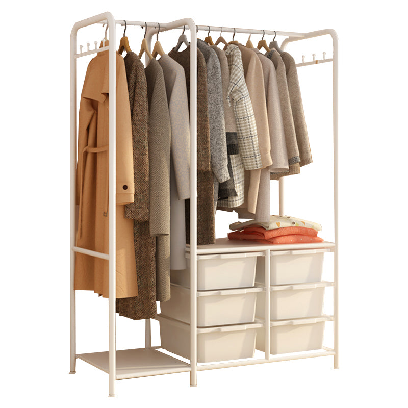 Contemporary Metal Wardrobe Cloth Rod Included Wardrobe Closet for Bedroom