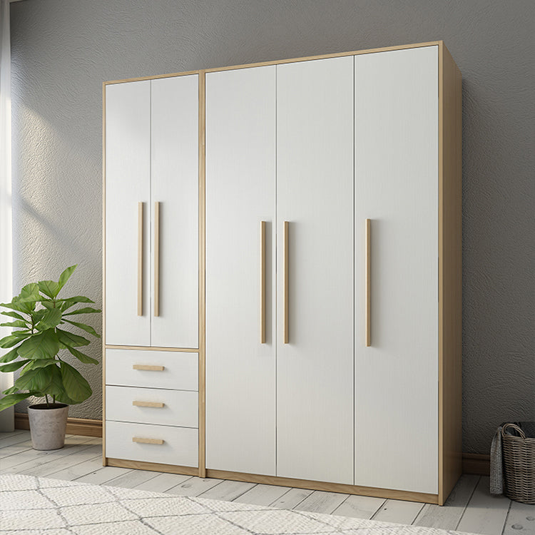 Modern Style Home Wardrobe Armoire Solid Wood and Engineered Wood Wardrobe Cabinet