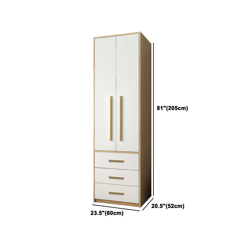 Modern Style Home Wardrobe Armoire Solid Wood and Engineered Wood Wardrobe Cabinet