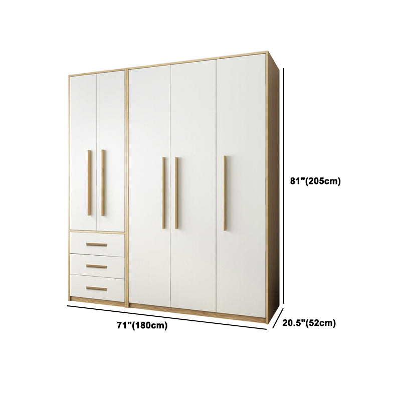 Modern Style Home Wardrobe Armoire Solid Wood and Engineered Wood Wardrobe Cabinet