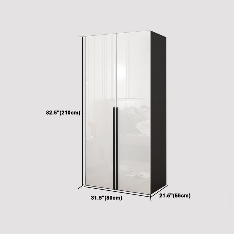 Mirrored Finish Wardrobe Armoire Modern Style Engineered Wood Wardrobe