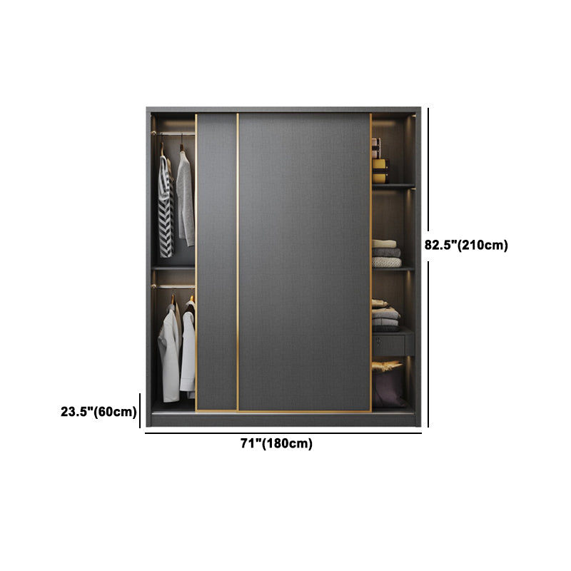 Bedroom Sliding Door Storage Cabinet Manufactured Wood Modern Cabinet