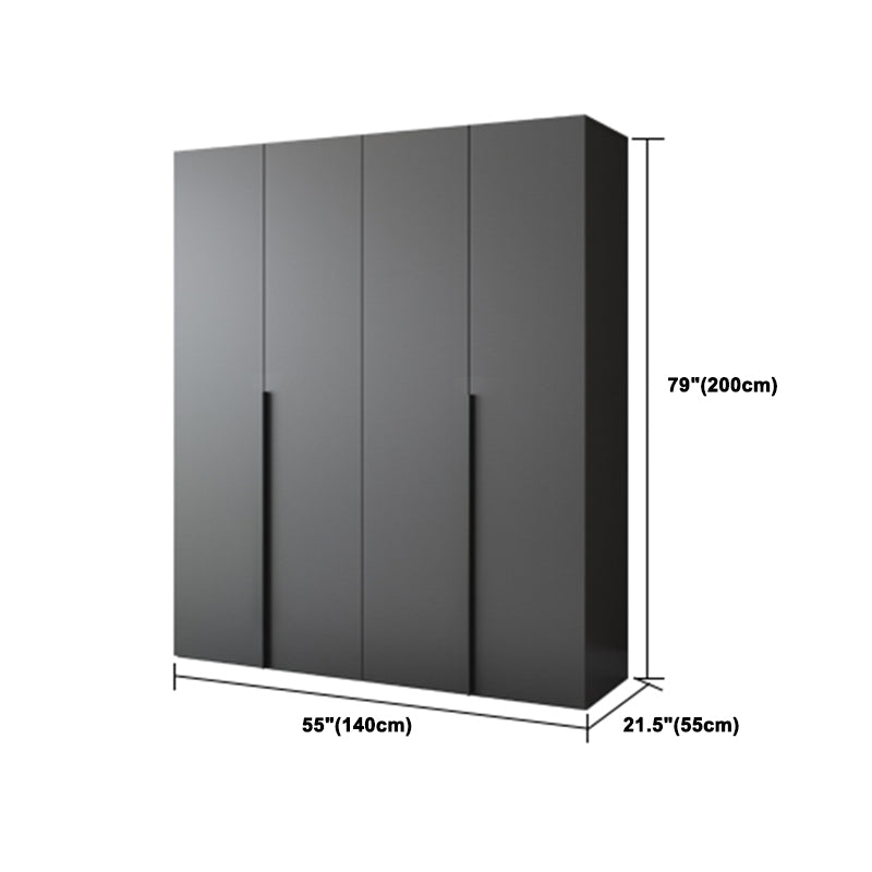Grey Contemporary Style Wardrobe Armoire Engineered Wood Wardrobe