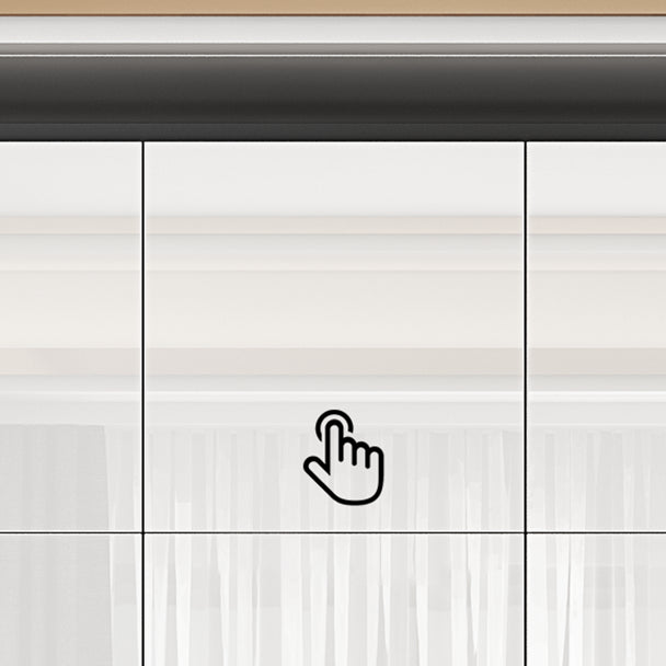 Contemporary Engineered Wood Wardrobe Armoire Mirrored Finish Wardrobe with 1 Drawer