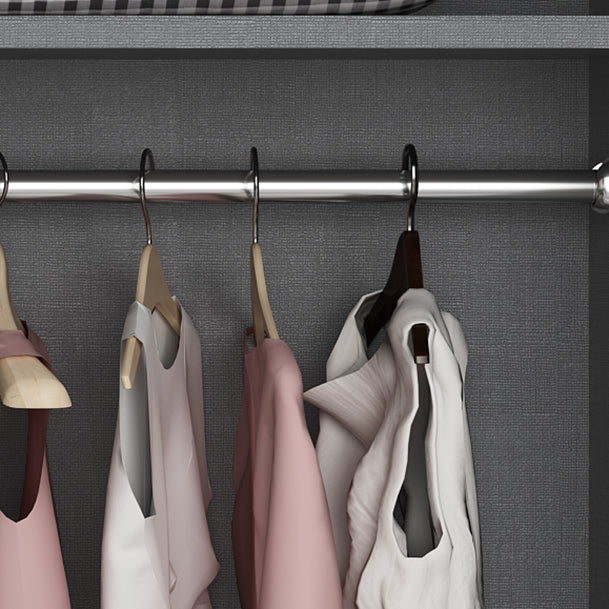 Contemporary Engineered Wood Wardrobe Armoire Mirrored Finish Wardrobe with 1 Drawer