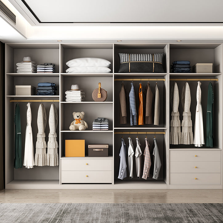 Contemporary Style Wardrobe Armoire Engineered Wood Wardrobe for Home