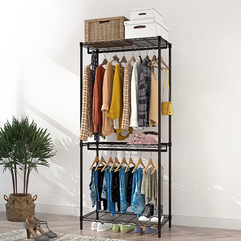 Black Contemporary Style Armoire Metal Steel Armoire for Bedroom