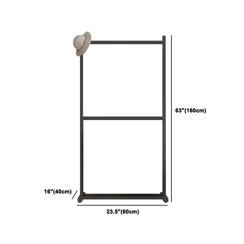 Contemporary Style Armoire Black Metal Open Armoire for Bedroom