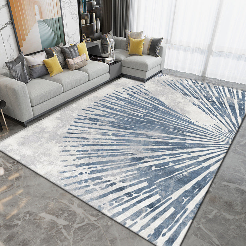 Grey Modern Rug Polyester Circle Rug Washable Rug for Drawing Room