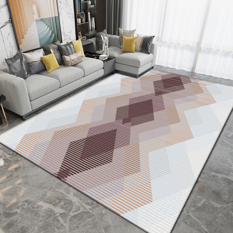 Grey Modern Rug Polyester Circle Rug Washable Rug for Drawing Room