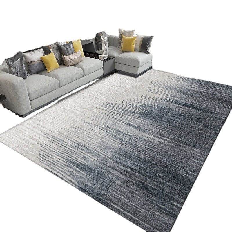 Dark Gray Simple Rug Polyester Geometric Rug Washable Area Rug for Living Room