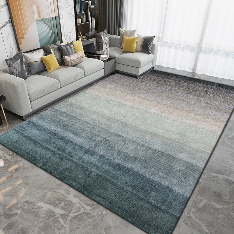 Dark Gray Simple Rug Polyester Geometric Rug Washable Area Rug for Living Room