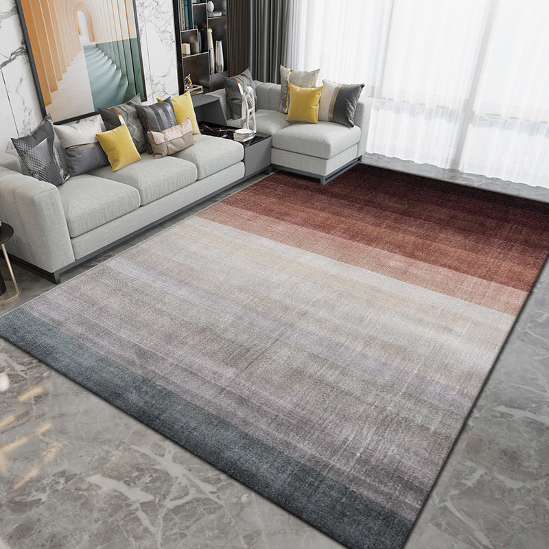 Dark Gray Simple Rug Polyester Geometric Rug Washable Area Rug for Living Room