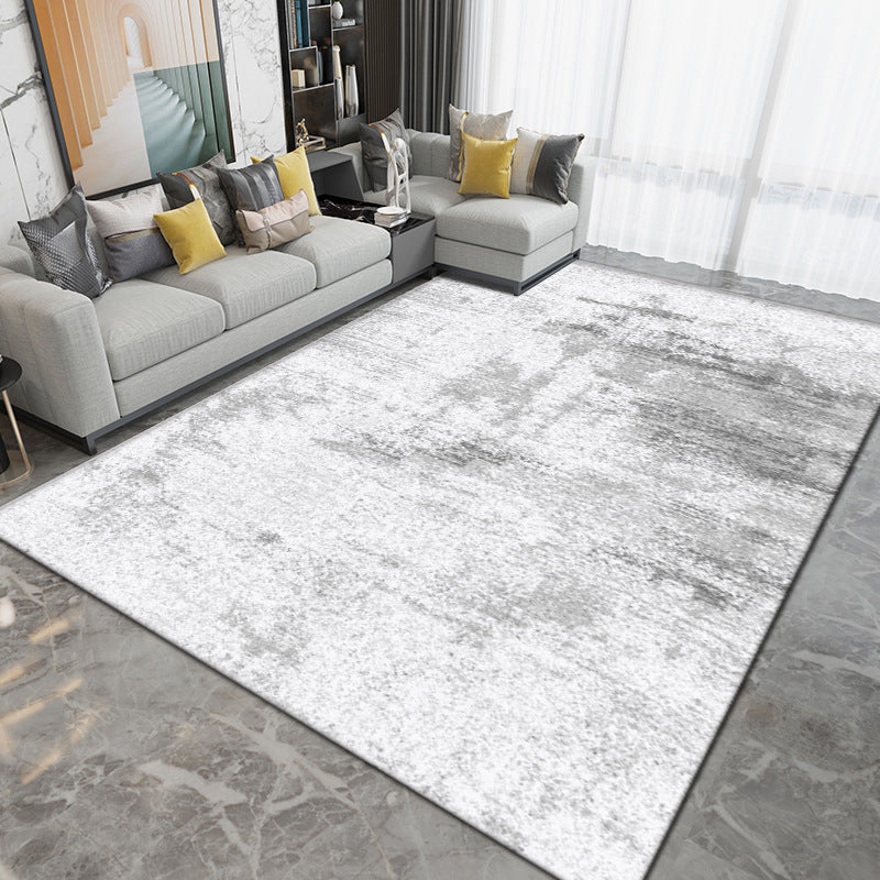 Light Gray Graphic Carpet Polyester Simple Carpet Washable Rug for Drawing Room