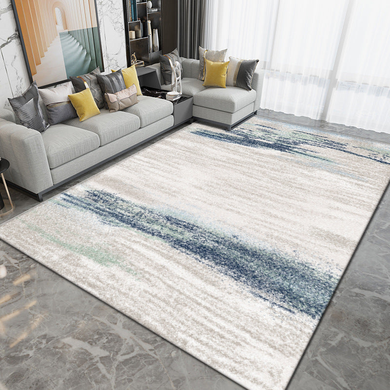 Light Gray Graphic Carpet Polyester Simple Carpet Washable Rug for Drawing Room