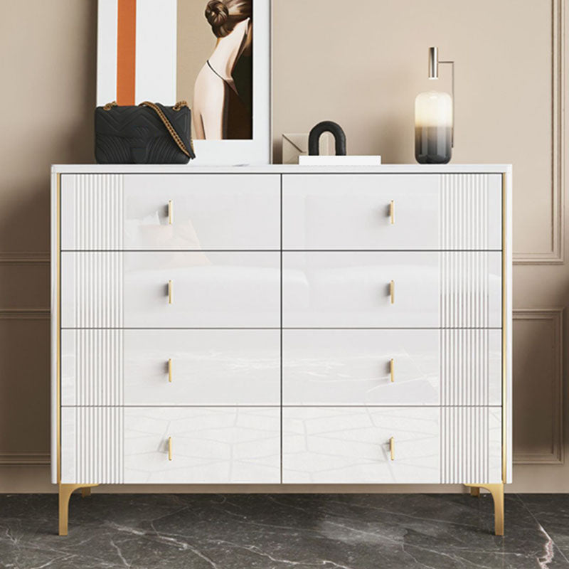 Modern Stone Top Dresser Horizontal Storage Chest with Drawer for Bedroom