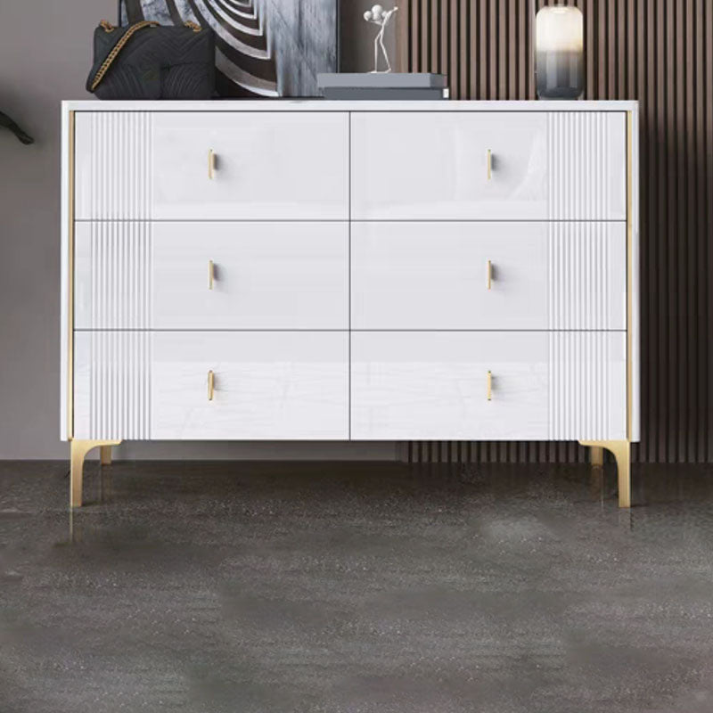 Modern Stone Top Dresser Horizontal Storage Chest with Drawer for Bedroom