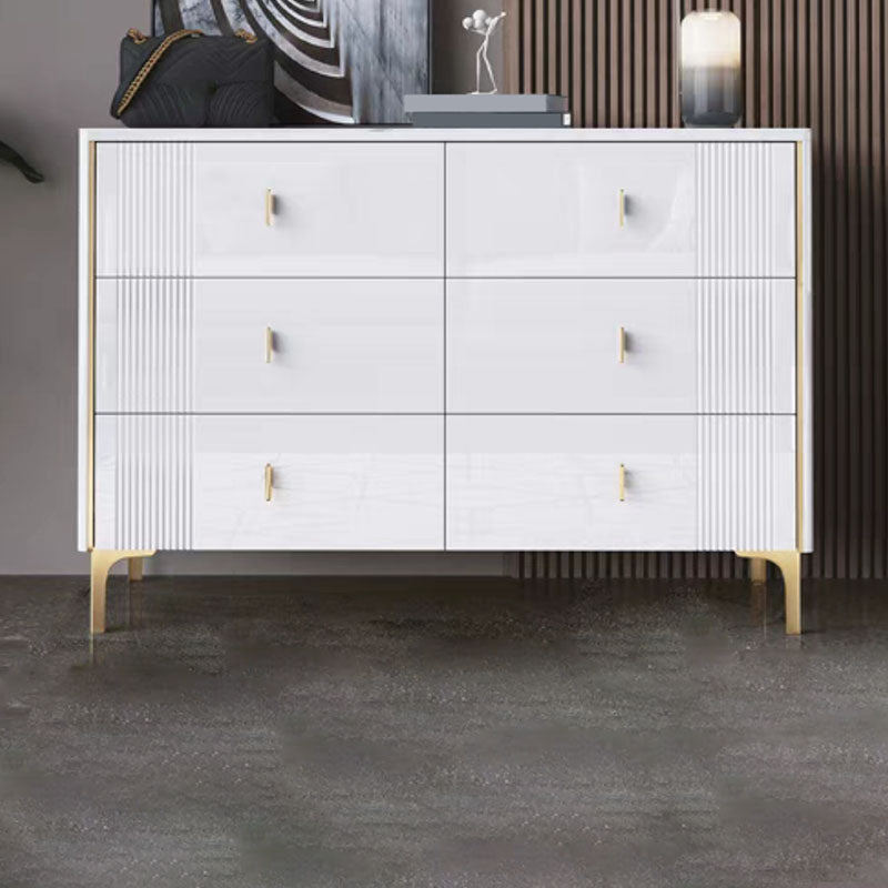 Modern Stone Top Dresser Horizontal Storage Chest with Drawer for Bedroom