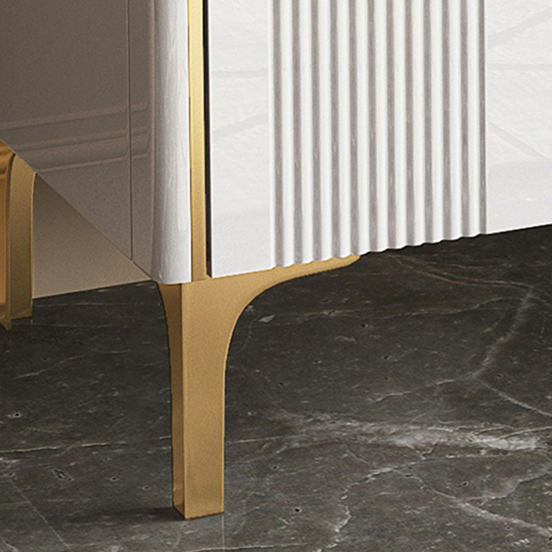 Modern Stone Top Dresser Horizontal Storage Chest with Drawer for Bedroom