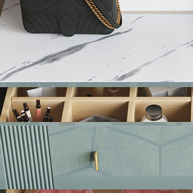 Modern Stone Top Dresser Horizontal Storage Chest with Drawer for Bedroom