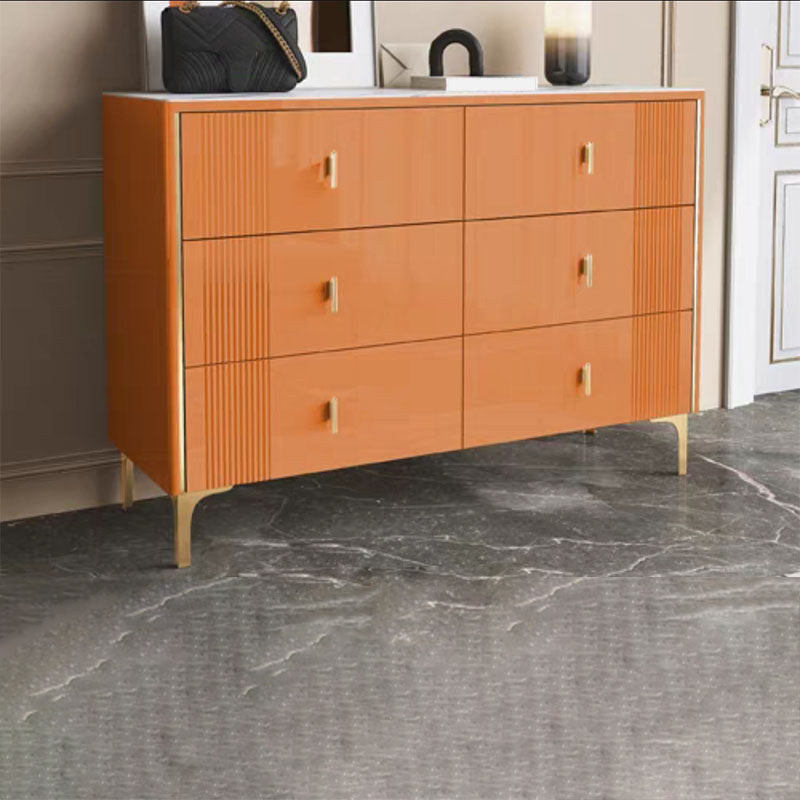 Modern Stone Top Dresser Horizontal Storage Chest with Drawer for Bedroom