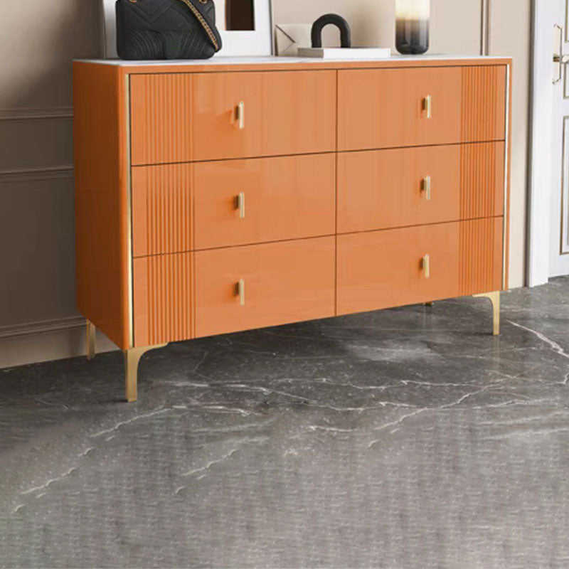 Modern Stone Top Dresser Horizontal Storage Chest with Drawer for Bedroom