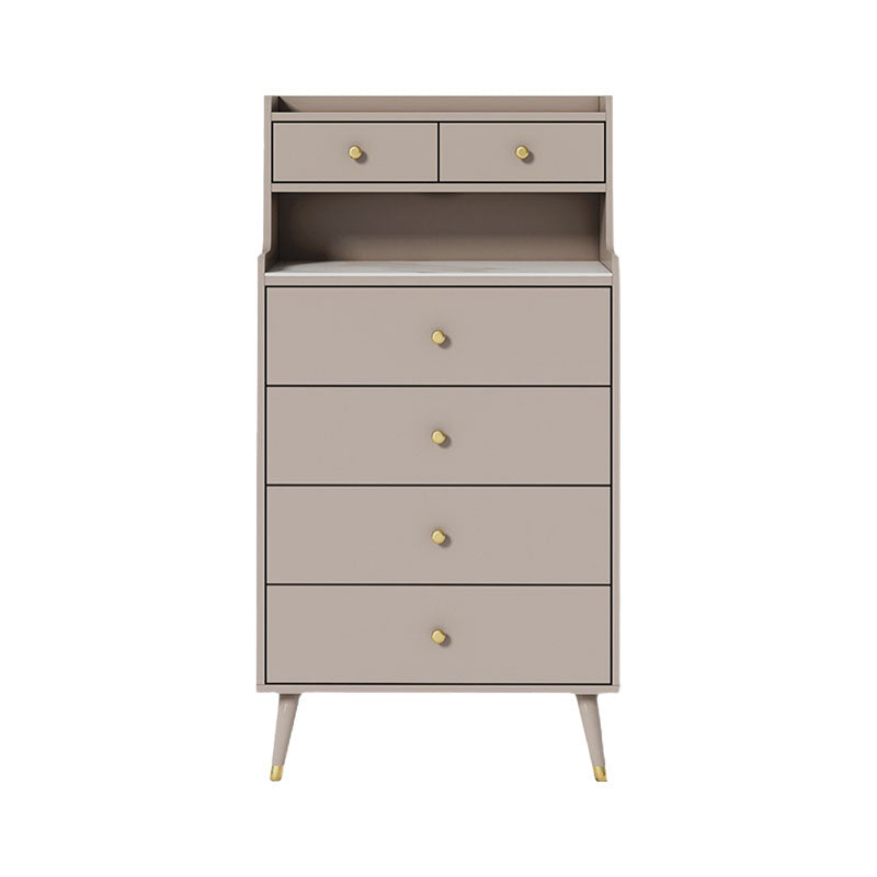 Contemporary Stone Top Dresser Vertical Storage Chest with Soft-Close Drawers for Bedroom