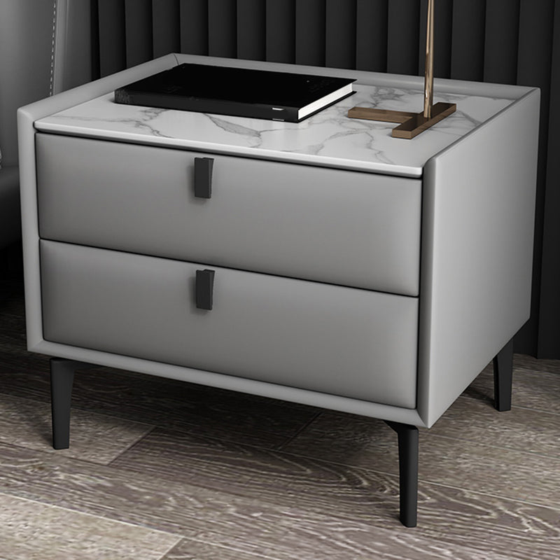 Contemporary Solid Wood Nightstand 18.5" Tall 2 - Drawer Nightstand
