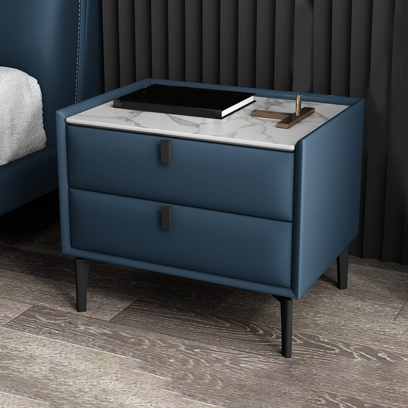 Contemporary Solid Wood Nightstand 18.5" Tall 2 - Drawer Nightstand