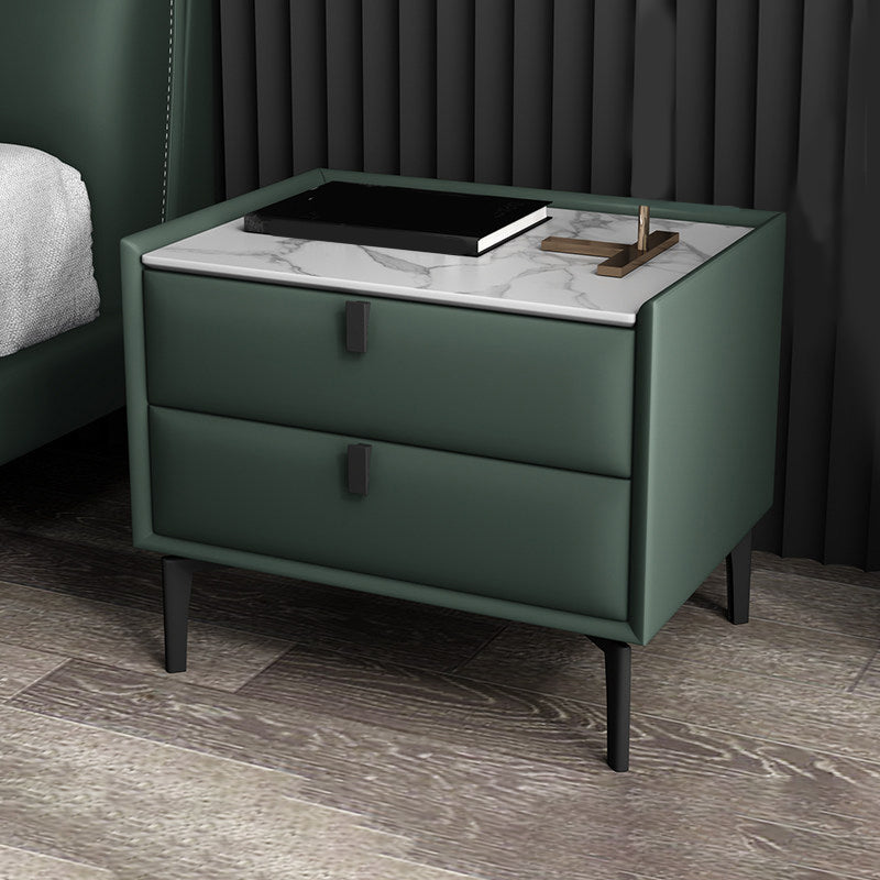 Contemporary Solid Wood Nightstand 18.5" Tall 2 - Drawer Nightstand