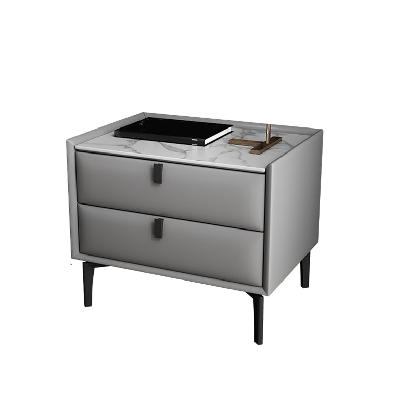 Contemporary Solid Wood Nightstand 18.5" Tall 2 - Drawer Nightstand