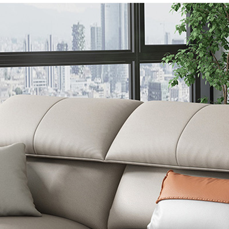 Flared Arm Faux Leather Furniture Sectionals in Green and White