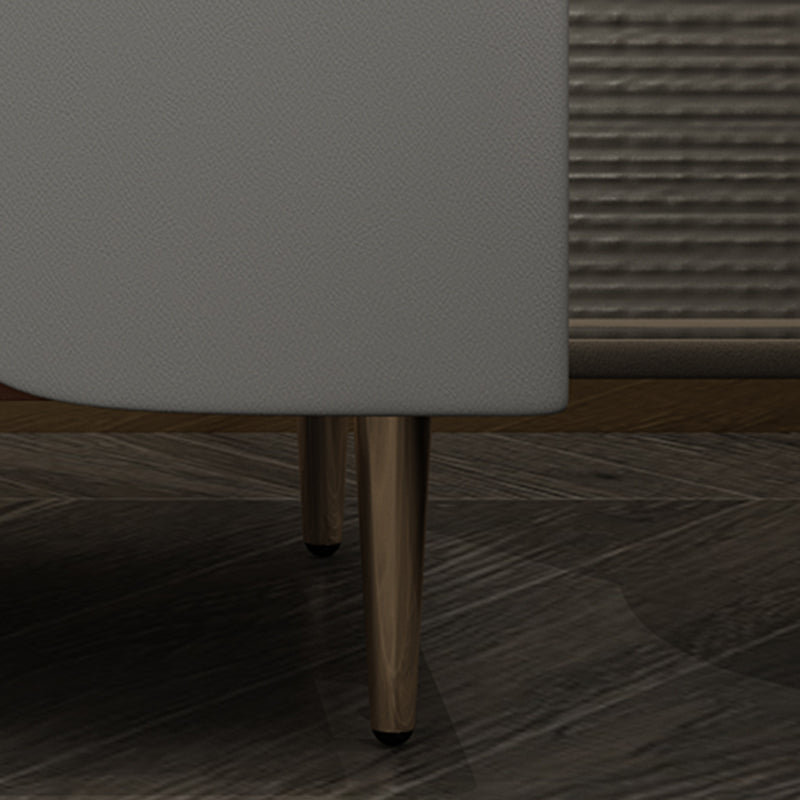 Contemporary Solid Wood Nightstand 3 - Drawer Stone Top Night Table