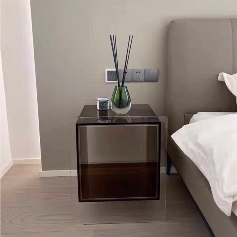 21.65"/23.62" Tall 1 - Shelf Nightstand Acrylic with Casters Night Stand