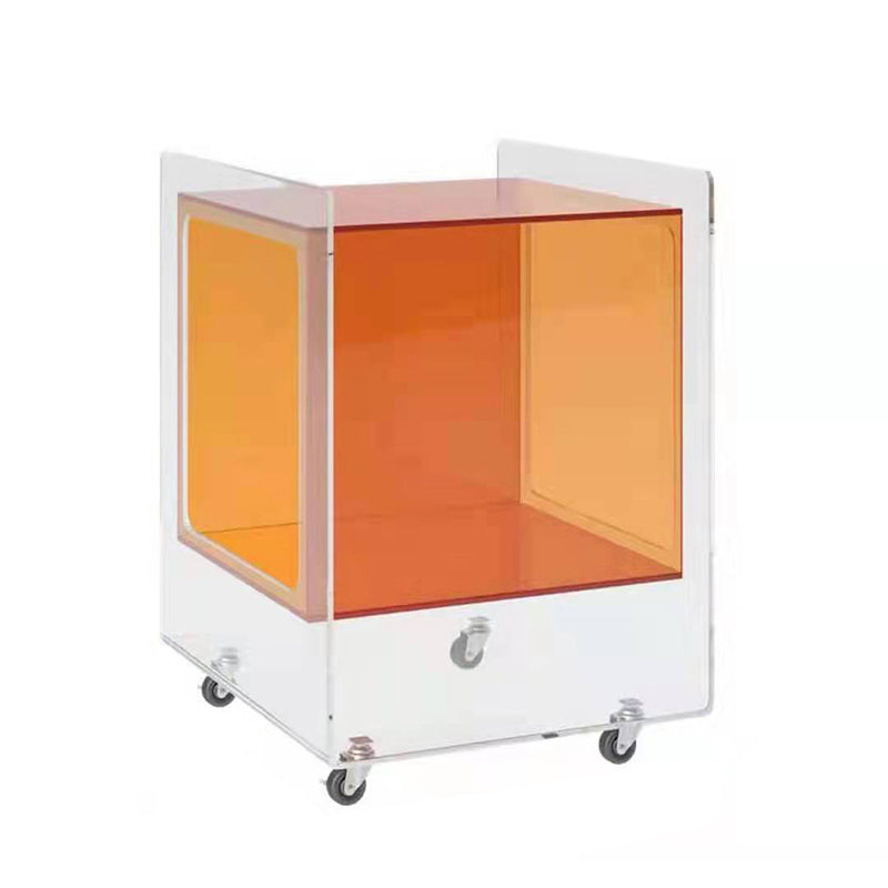 21.65"/23.62" Tall 1 - Shelf Nightstand Acrylic with Casters Night Stand