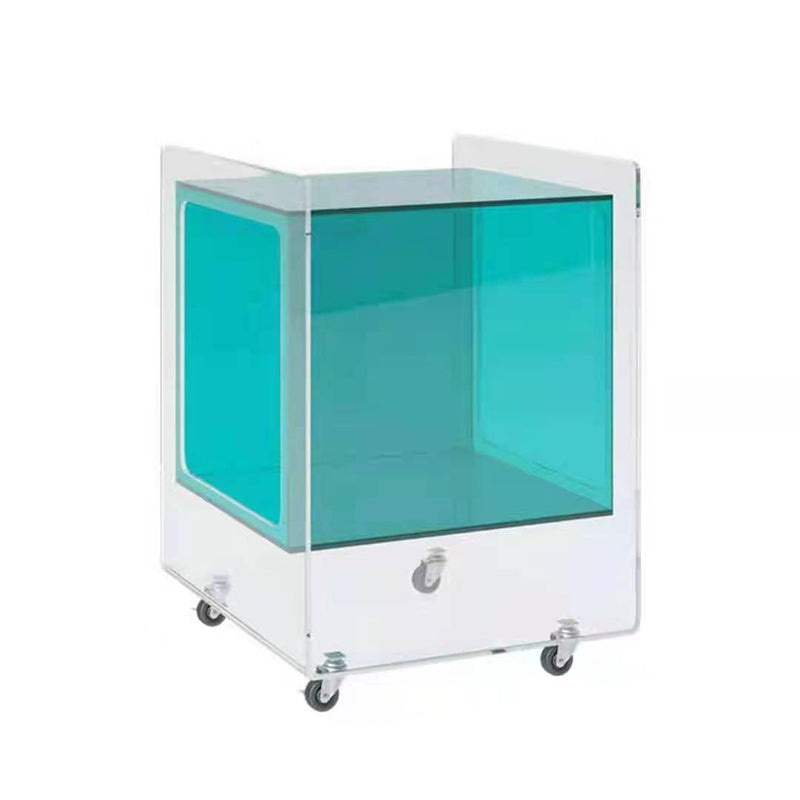 21.65"/23.62" Tall 1 - Shelf Nightstand Acrylic with Casters Night Stand