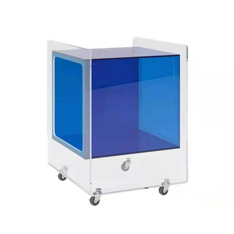 21.65"/23.62" Tall 1 - Shelf Nightstand Acrylic with Casters Night Stand