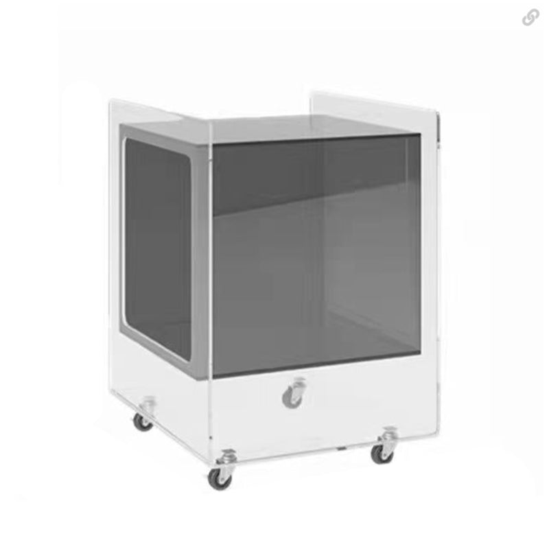 21.65"/23.62" Tall 1 - Shelf Nightstand Acrylic with Casters Night Stand