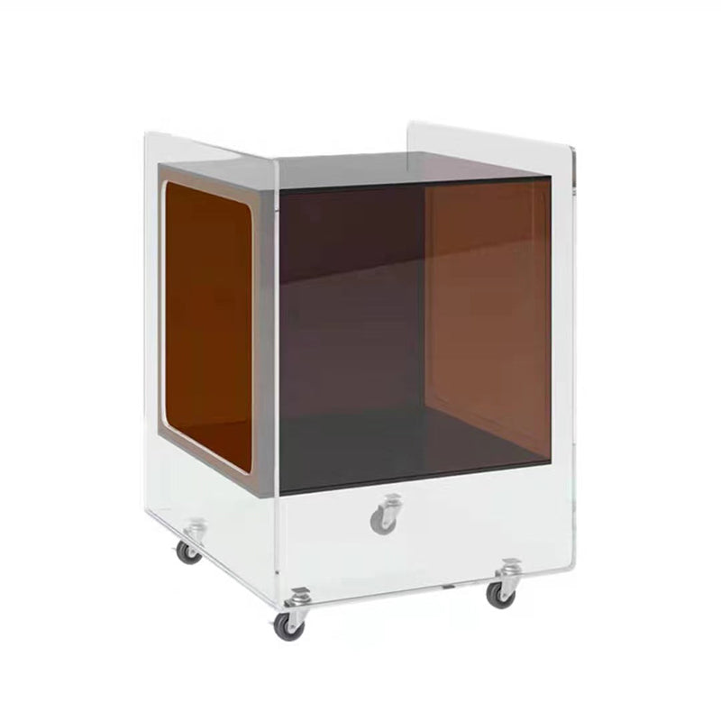 21.65"/23.62" Tall 1 - Shelf Nightstand Acrylic with Casters Night Stand