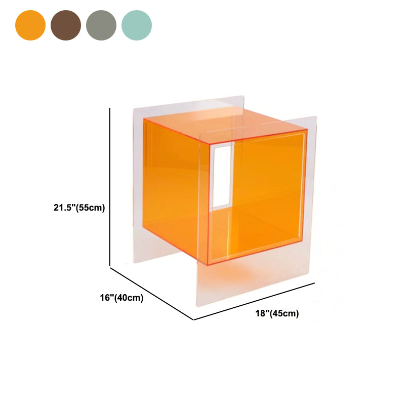 21.65"/23.62" Tall 1 - Shelf Nightstand Acrylic with Casters Night Stand