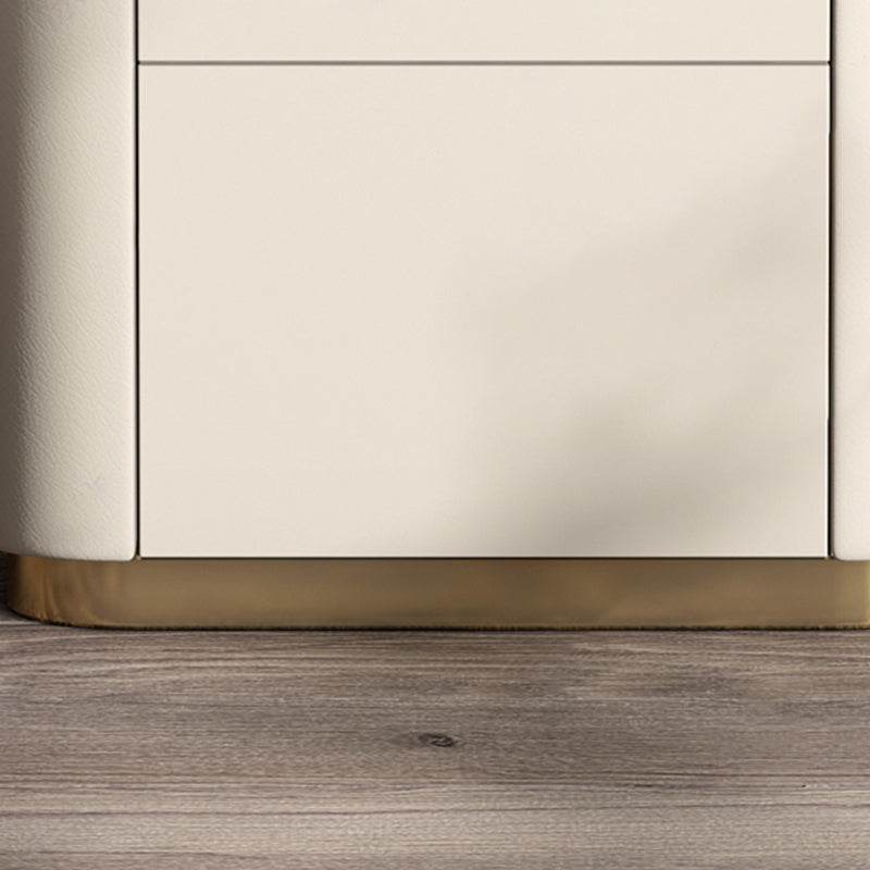 Contemporary Stone Top 1-Drawer, 1 Shelf Nightstand 21.65" Tall Nightstand