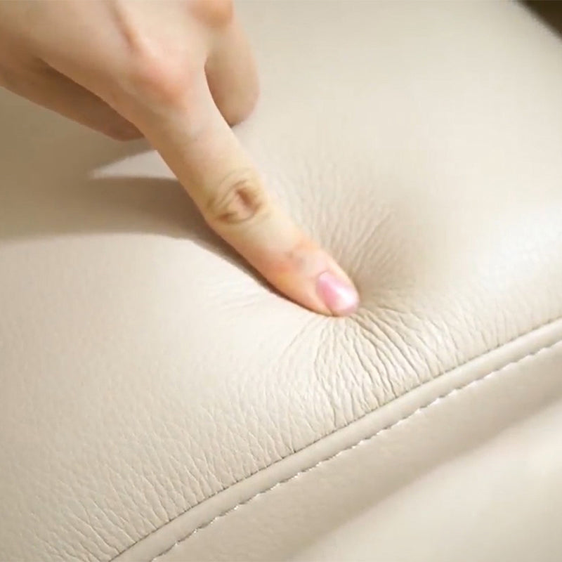 Pillow Top Arm Sectional Sofa 37.4"High Leather Cushion Back Sofa,Beige