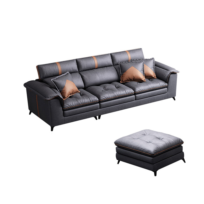 Pillow Top Arm Sectional Sofa 37.4"High Fabric Adjustable Cushion Back Sofa